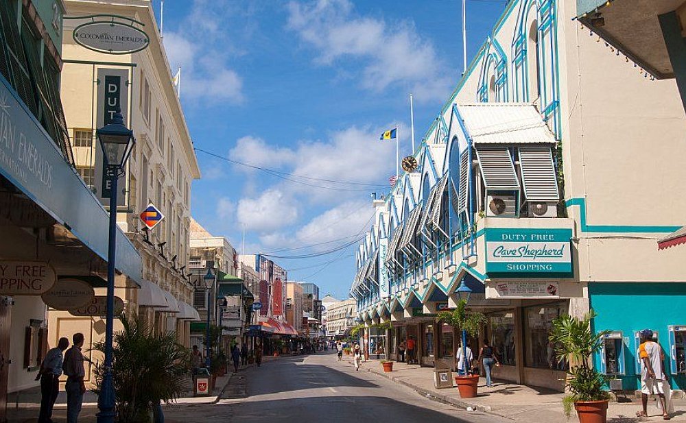 photo of famous shopping street in Bridgetown MasterDrive car rental bridgetown barbados