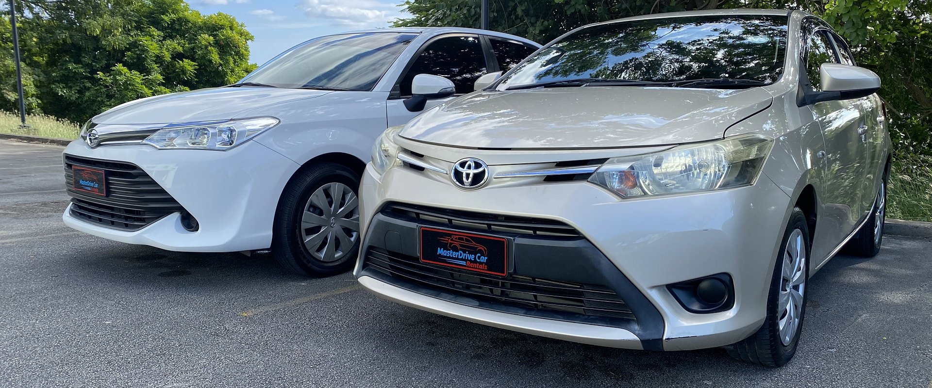 Side image of toyota camry and toyota corolla MasterDrive car rental bridgetown barbados