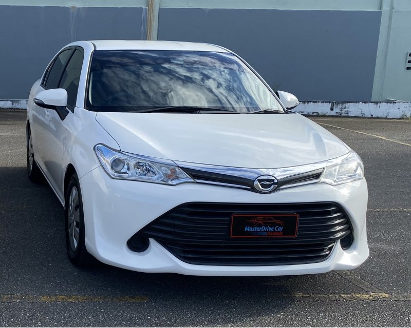 White Toyota Camry image front view MasterDrive car rental bridgetown barbados